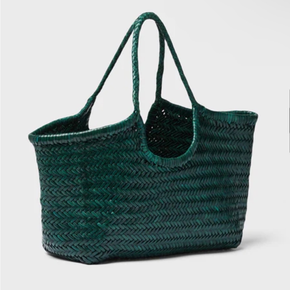 Green Woven Tote Bag